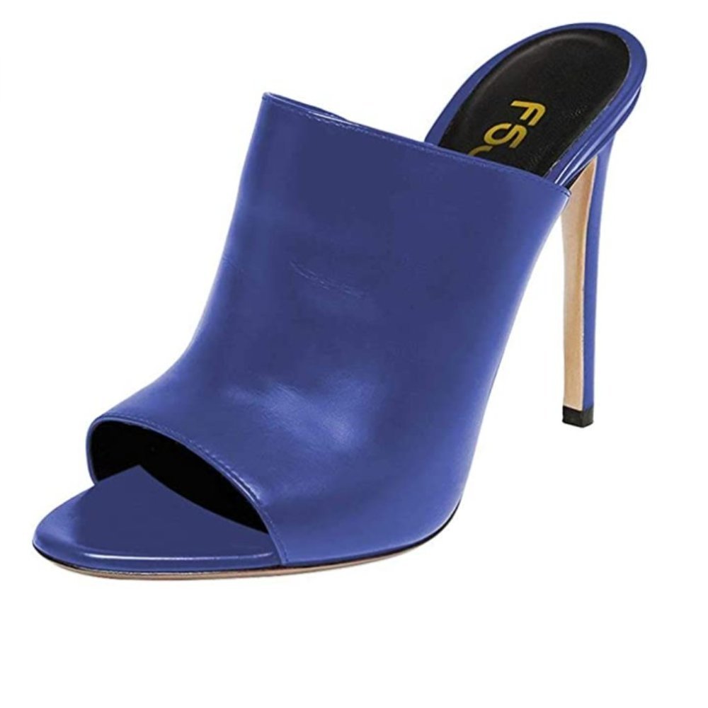 FSJ Pointed Toe Slide Stiletto Mule Sandals